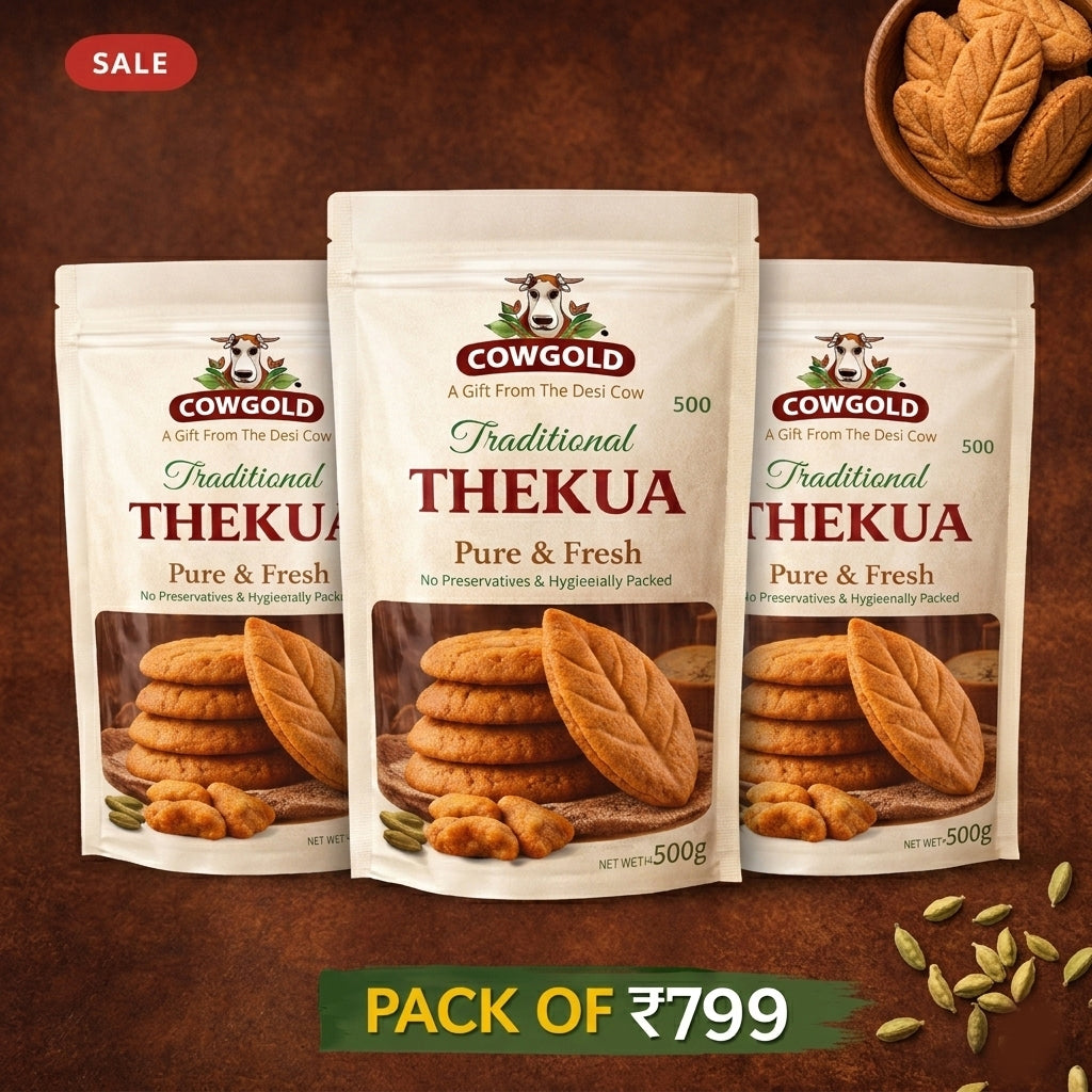 COWGOLD Traditional Thekua - Pack of 3 (250g each) | Pure & Fresh Desi Snack